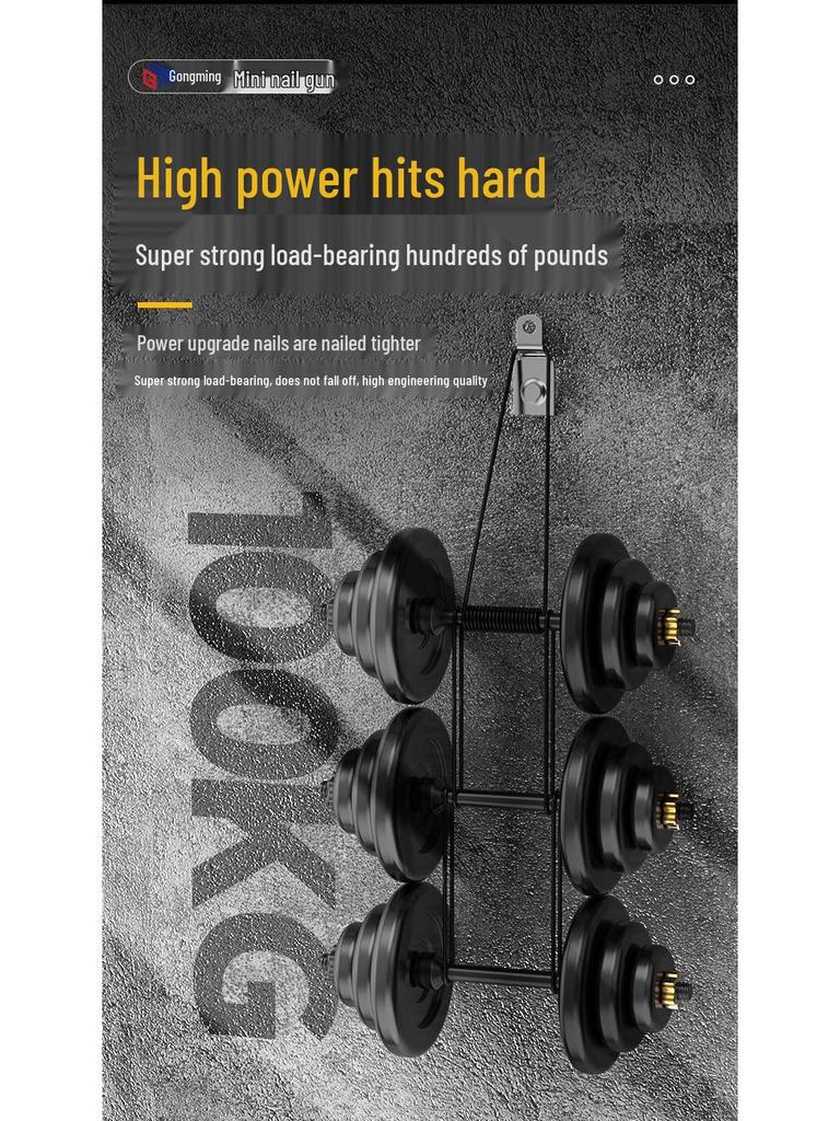 Мини пороховой гвоздезабиватель с никелированным покрытием - Устойчивый к ржавчине, Полностью стальной, Бесшумный крепеж для потолочной отделки