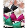 Комплект нижнего белья Ice Silk Comfort, женский сексуальный бюстгальтер Push Up с глубоким V-образным вырезом, регулируемый бюстгальтер с буквами и кружевными трусиками