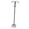 Premium Double Shepherds Hook Metal Hanger 5 Prong Base Outdoor Planter Holder for Patio and Garden Decorations