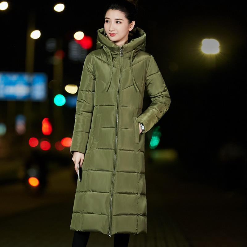 Women Winter Hooded Warm Coat Slim Cotton Padded Basic Jacket Female Long Outwear