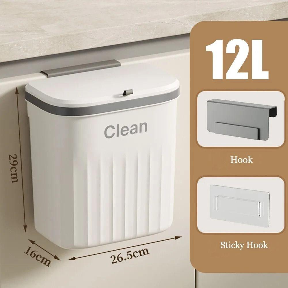 1Pcs Wall Mounted Waste Garbage Bin Cabinet Compost Kitchen Bin Durable Trash Can