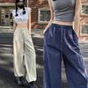 Прямые брюки женские молочные прохладные, воздушные, простые, повседневные, широкие брюки, комбинезон для мытья полов на завязках