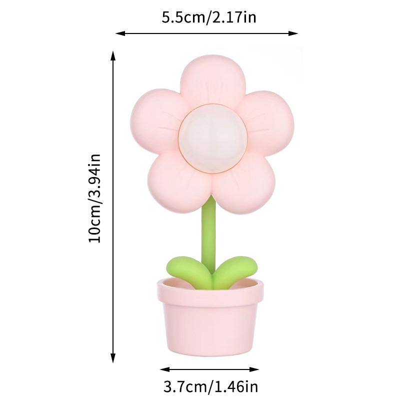Mini Led Flower Night Light Cute Small Table Lamp Desktop Ornament Bedside Bedroom Ambient Lights Children Toy Kids Holiday Gift