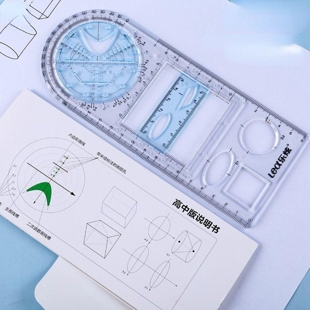 Student Stationary Measuring Scale Ruler Fast Drawing Ruler Math Class Drafting Template Ruler