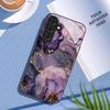 Фиолетовый золотой узор Изысканный чехол для телефона для Samsung Galaxy S26 S25 S24 S23 S22 FE Ultra Plus Встроенное стекло ощущение голого телефона