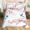Peach Blossoms Duvet Cover Set For Kids Teens Queen King Lightweight Quilt Covers Nature Themed Bedding Sets Room Decor No Quilt