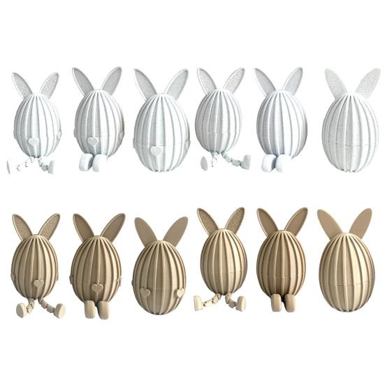 Заполняемое пасхальное яйцо, напечатанное на 3D-принтере, шарнирный гибкий пасхальный кролик с подвижными суставами для декора стола, наполнители для пасхальной корзины, подарки для детей и взрослых