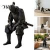 Warrior Statues for Home Decor 3D Printed Contemplative Figurine, Seated Edge Sitting Statue, Unique Resin Sculptures Table Desktop Ornament