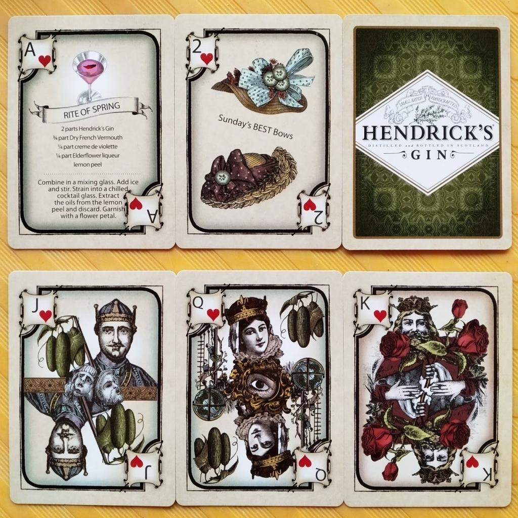 Hendrick's Gin Playing Cards Deck 9*6cm - Unusual Victorian Style Collector’s Cards with Cocktail Recipes Full 52-card Deck