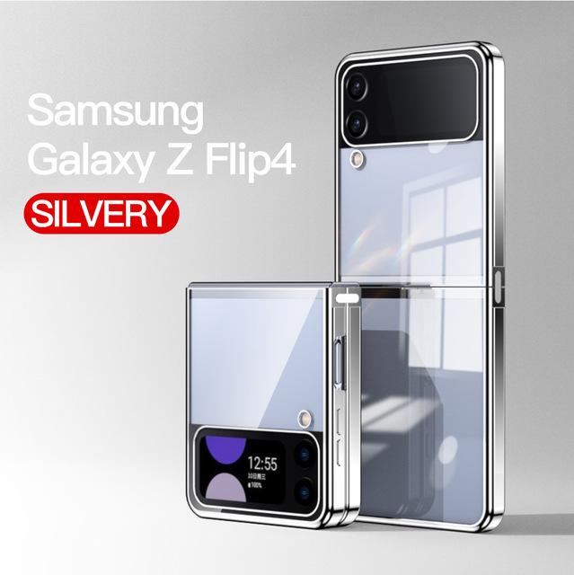 Чехол с покрытием для Samsung Galaxy Z Flip 4 3 5g 2022, складная пряжка, прозрачный модный чехол, противоударные чехлы для Flip3 Flip4