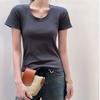 Pure Cotton Round Neck Shoulder Short-sleeved T-shirt Ladies Can Wear Slim-fit Bottoming Shirt In Spring And Summer