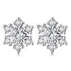 Простые серьги-гвоздики в виде снежинки женские циркониевые модные посеребренные платиновые аурикулярные игольчатые серьги