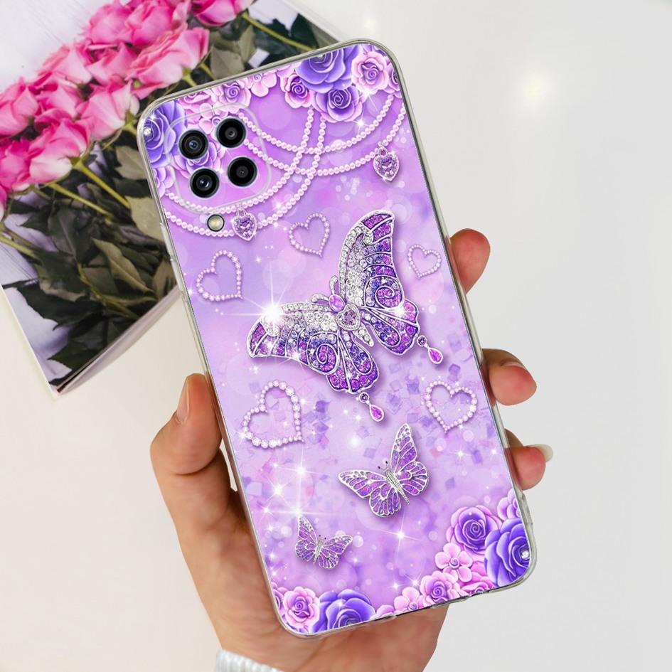 Чехол для Samsung Galaxy M32 SM-M325F Популярный Цветок Прозрачный Силикон Мягкий ТПУ Funda Для Samsung M32 4G M 32 GalaxyM32 Бампер