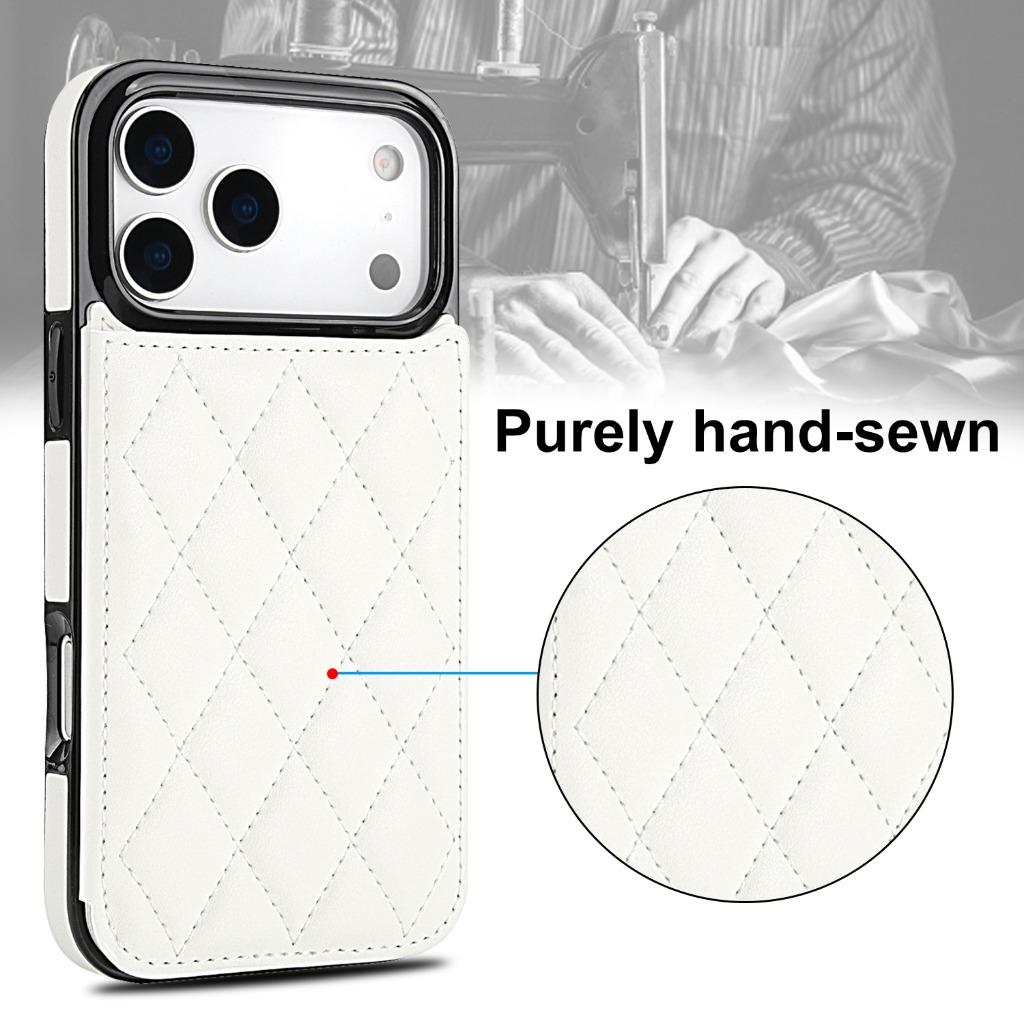 Luxury Rhombic Lattice Leather Wallet Phone Case For iPhone 17 Pro Max Air 17e 16e 15 14 Plus 13 12 Mini 11 Card Slots Cover