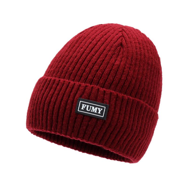 Hat Men'S Winter Knitted Hat Fleece Thickened Warm Wool Hat Cotton Hat Winter Outdoor Riding Windproof Cold Hat