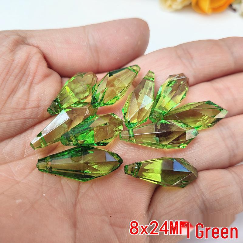 Crystal Pillar Lampshade Beaded Curtain Accessories - 8x24MM Water Drop Transparent Acrylic Loose Beads Pendants