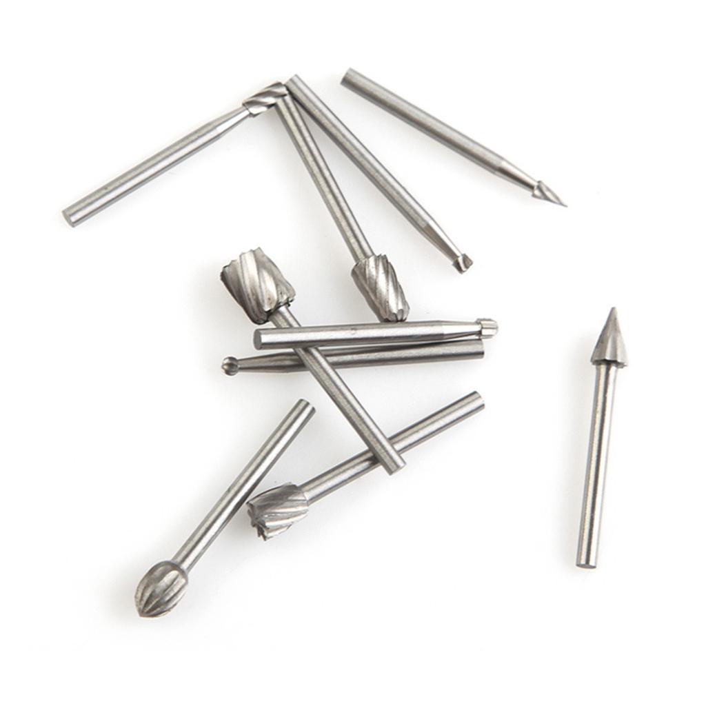 10 шт. набор фрез из карбида вольфрама с хвостовиком 1/8 дюйма, режущий фрезерный бор для вращающегося инструмента