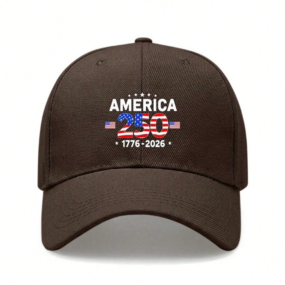[Patriotic Baseball Cap] 250Th Anniversary AMERICA 250 Print Polyester Adjustable Breathable Lightweight Casual Outdoor Sports Unisex For July 4Th