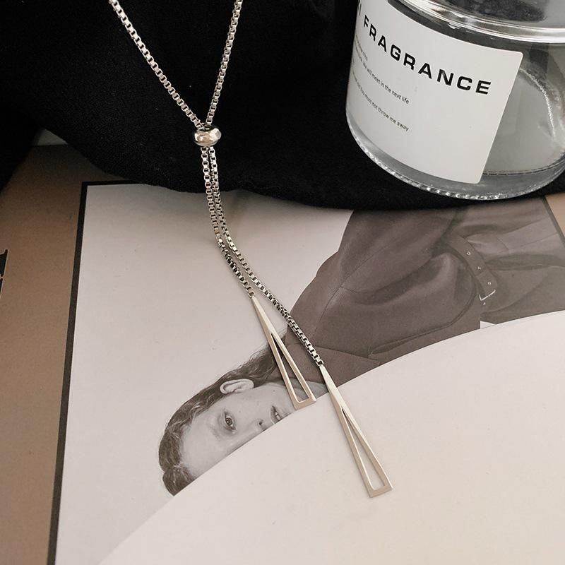 Женское ожерелье-свитер с геометрическим узором и треугольными цепочками 2022 года — высококачественные, простые и универсальные украшения для осени и зимы