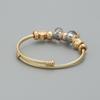 Womens Geometric Alloy Bracelet With Rhinestone Heart Lock Charm Ins Style Personalized Jewelry Couples