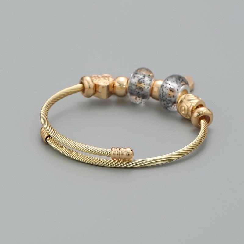 Womens Geometric Alloy Bracelet With Rhinestone Heart Lock Charm Ins Style Personalized Jewelry Couples