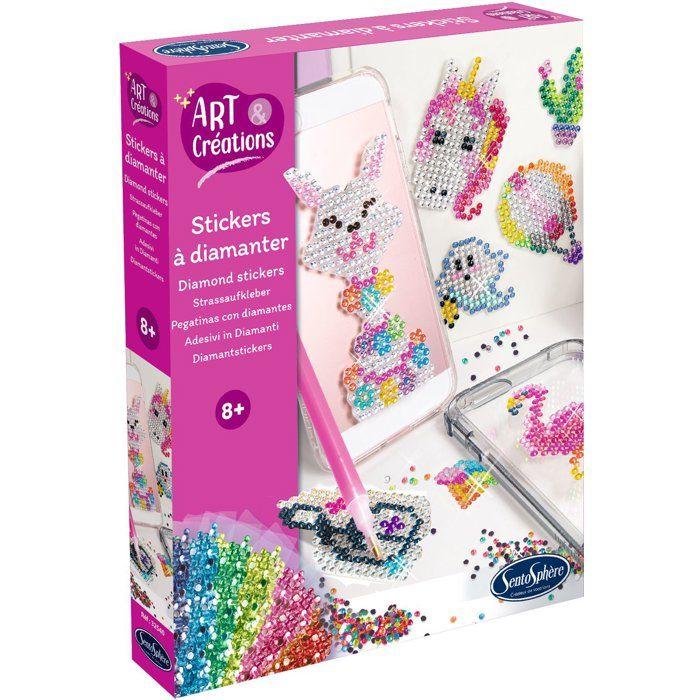 Strass Multicolore - SENTOSPHERE - Art & Créations - Stickers a diamanter - 15 stickers - Décorer ses accessoires - Des 8 ans