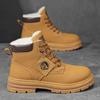 Men's Martin Boots 2025 Autumn New Fleece Thickened Outdoor Tooling Shoes British Style Retro Big Yellow Boots Men's Shoes