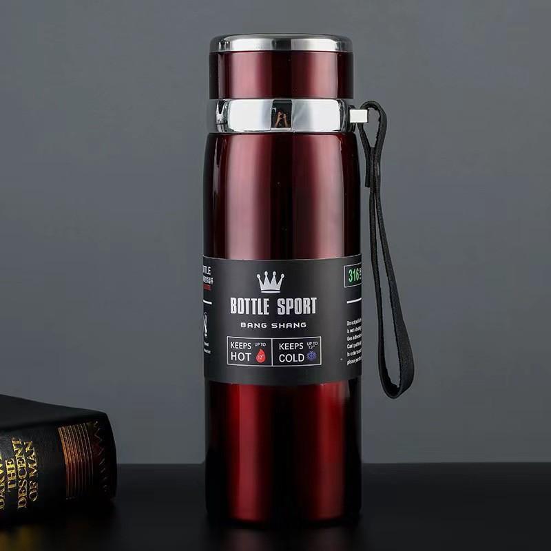 316 Stainless Steel Insulated Travel Water Bottle With Strap 800ml 1000ml Outdoor Hiking Camping Gym Car Use