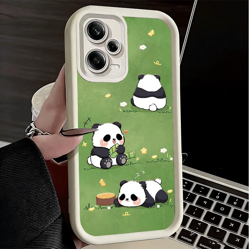 Милый Мультяшный Панда Мягкий Чехол для Телефона для Xiaomi Poco X7 X6 X5 Pro X4 Gt X3 F7 Ultra M8 M7 Redmi 15C 15 14C 13 13C 12 12C 10 10C