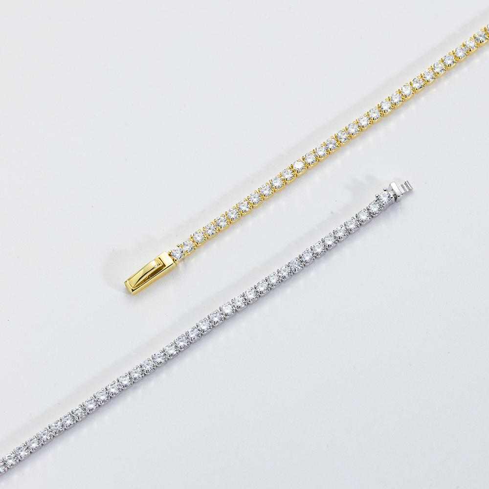 ANDYWEN 925 Sterling Silver Thicker 2mm Green Tennis Paperclip Bracelet Chain Women Rock Punk 2023 Winter Luxury Jewelry