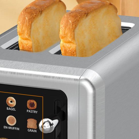 Хлебопечка с 6 настройками оттенков, простой в очистке, цифровой таймер, тостер со звуковой функцией, умный тостер с широкими отделениями