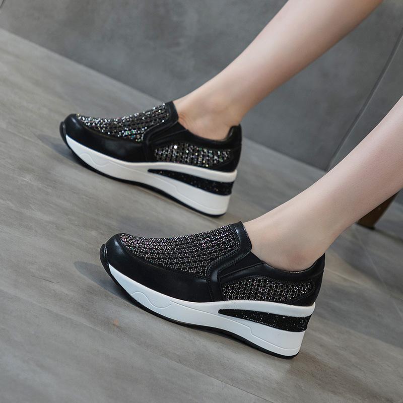 Торговля неглубокой повседневной обувью женские весенние новые лоферы неглубокие на толстой подошве повседневные одинарные туфли легкая обувь для путешествий