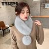 Fox Fur Scarf Autumn Winter Warm Ladies Faux Fur Collar Shawl Neck Wrap Collar
