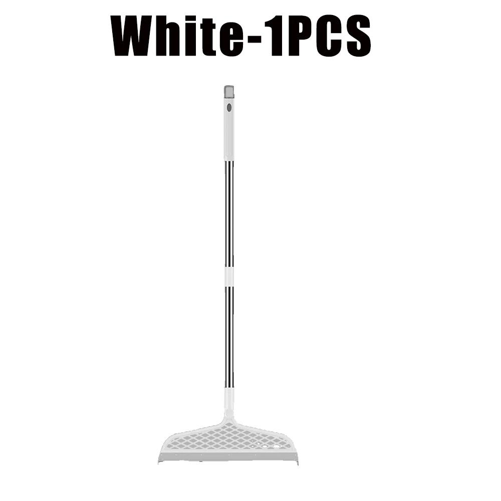 Long Handle Silicone Broom Waterproof Floor Scraper Pet Hair Catcher Multi Surface Cleaner for Bath Kitchen Hardwood Tiles