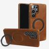 Waxed Leather Case for Samsung Galaxy S25 Ultra S24 Plus S24 S23 FE Business Vintage Slim Fit Magnetic Kickstand Full Body Shockproof Protective Cover