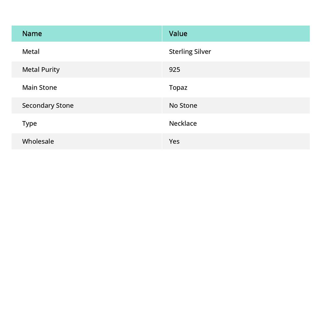 Natural White Topaz Gemstone Handmade 925 Sterling Silver Gift Necklace 18" f0W02