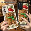 Phone Case: 2D flat design suitable for Samsung Galaxy A34 A35 M05 M06 S20 S22 S21 FE Plus 5G protective case, brown gingerbread man, perfect Christma