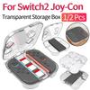 1/2 шт. Прозрачный кейс-органайзер для Nintendo Switch2 Joy-Con с 3 слотами для карт памяти, Прозрачный защитный корпус из ПК, Аксессуары для игр