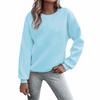 Women's European and American Loose Fit Round Neck Solid Sweatshirt - Autumn/Winter Plus Velvet Long Sleeve Casual Sports Top