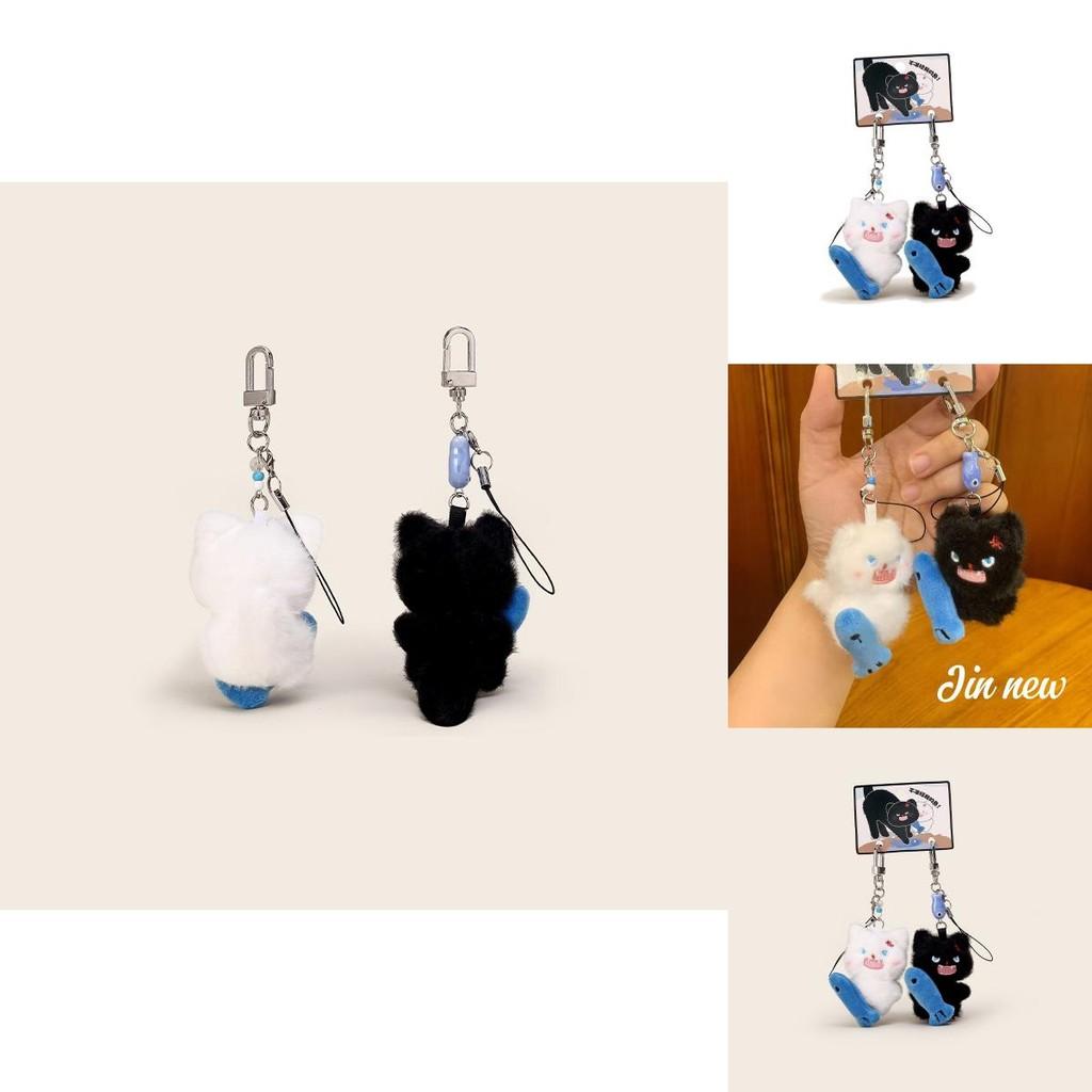 Плюшевый брелок для кошки-рыбы в милом аниме-стиле для сумок и ключей