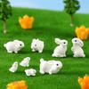 2025 Hot Easter Cute Rabbit Figurine Diy Landscape Home Kawaii Room Decor Miniature Fairy Garden Decoration Accessories Modern