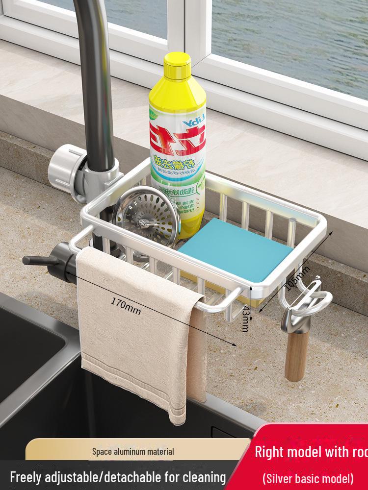 Kitchen Sink Drain Basket and Storage Rack for Dishwashing Essentials