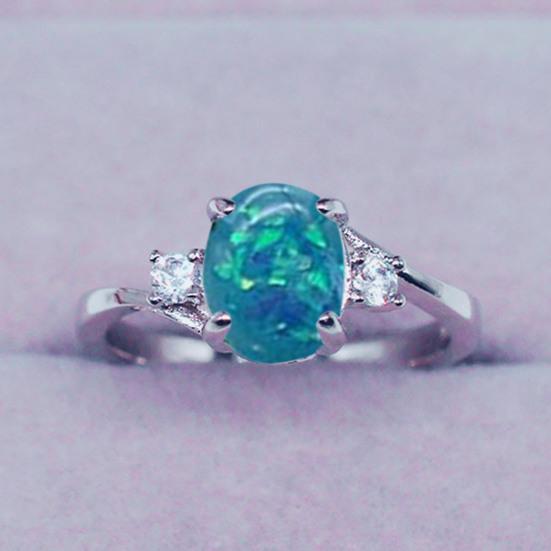 Женское кольцо изысканное овальное опаловое горный хрусталь украшение на безымянный палец