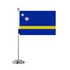 Drapeau De Bureau - Curaçao - 14 X 21 Cm - Polyester - Impression Recto/verso - Acier Inoxydable