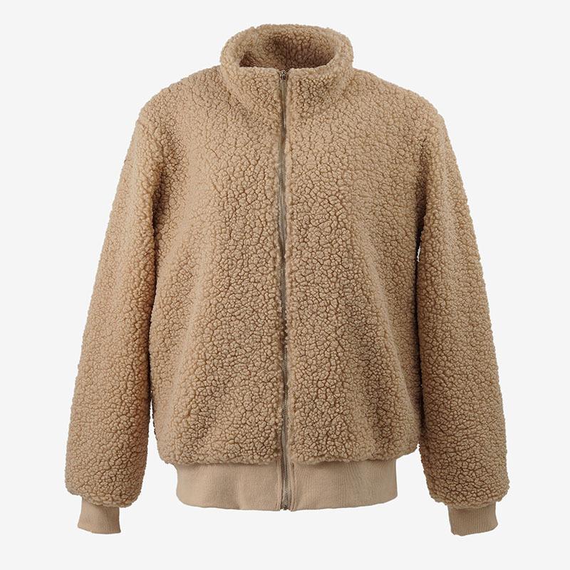 Autumn and winter lamb wool fleece thickened jacket women's casual loose cardigan sweater versatile urban leisure
