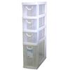 Heiwa Industrial Slim Kitchen Storage Unit, 4 Tiers, 301, Ivory