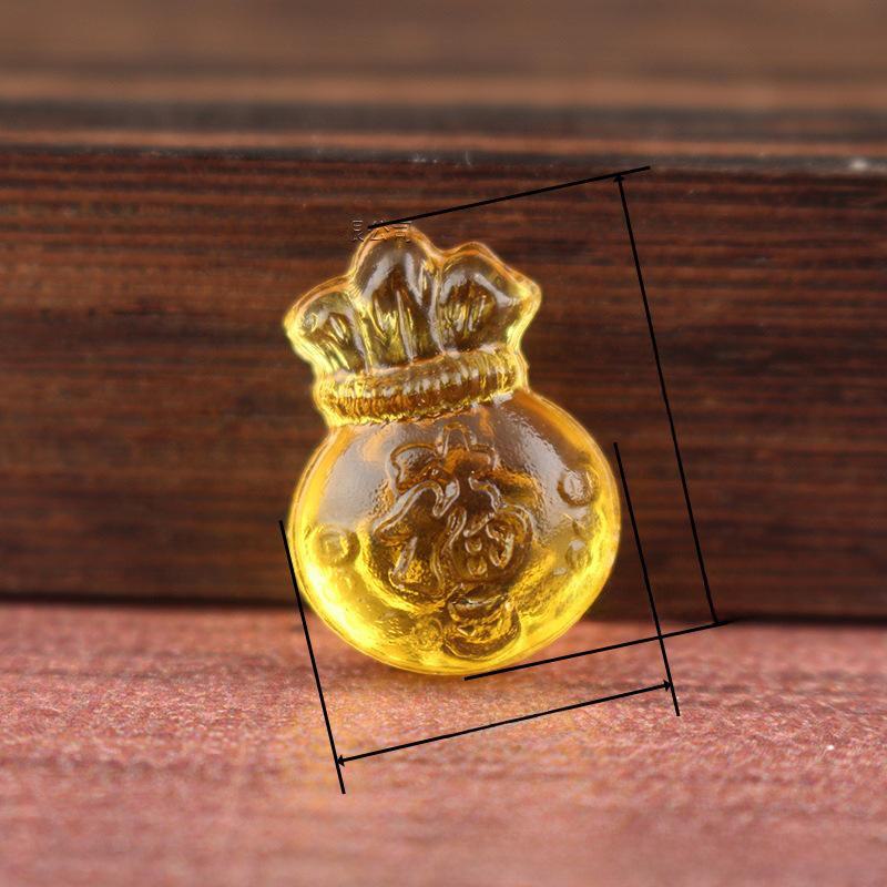 Декор для дома из золотистого глазурованного слитка: Желтый хрустальный стеклянный мешочек для благословения и рог изобилия