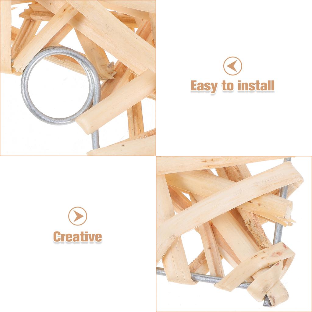 4pcs Willow Woven Heart-Shaped Pendant 15Cm Rattan Hanging Decor For Valentine'S Day Wedding Party Festival Showcase Decoration