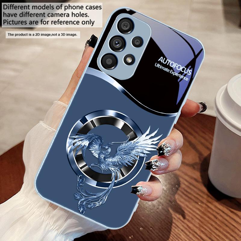 Красивый розовый феникс для Samsung S25 S25 Edge S25Ultra S8 9 S10 20 U ltra S21 Pro S22 Plus S23 FE S24 Ultra стеклянный чехол для телефона