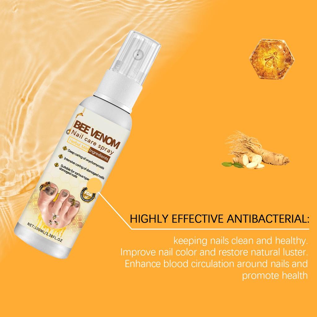 BeeVenom Ash Спрей для ногтей Ash Nail Rotten Nail Увлажняющий чистый спрей для ног 100 мл